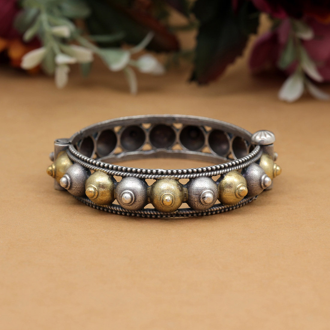 Gold & Silver Color Dual Tone Beautiful Oxidised Bracelet