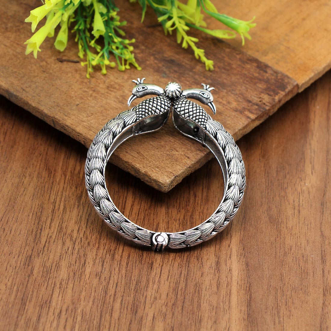 Silver Color Oxidised Stylish Bracelet