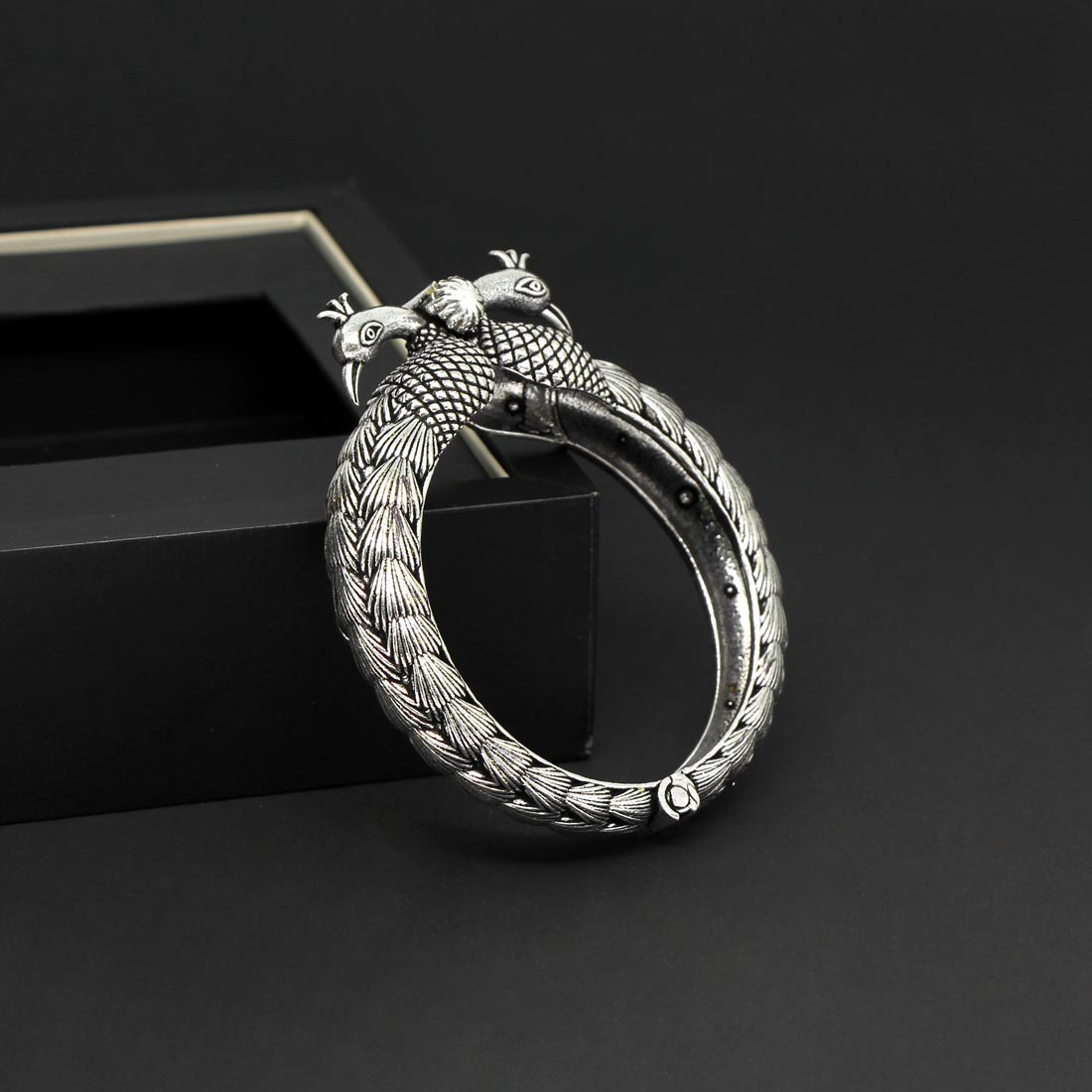 Silver Color Oxidised Stylish Bracelet