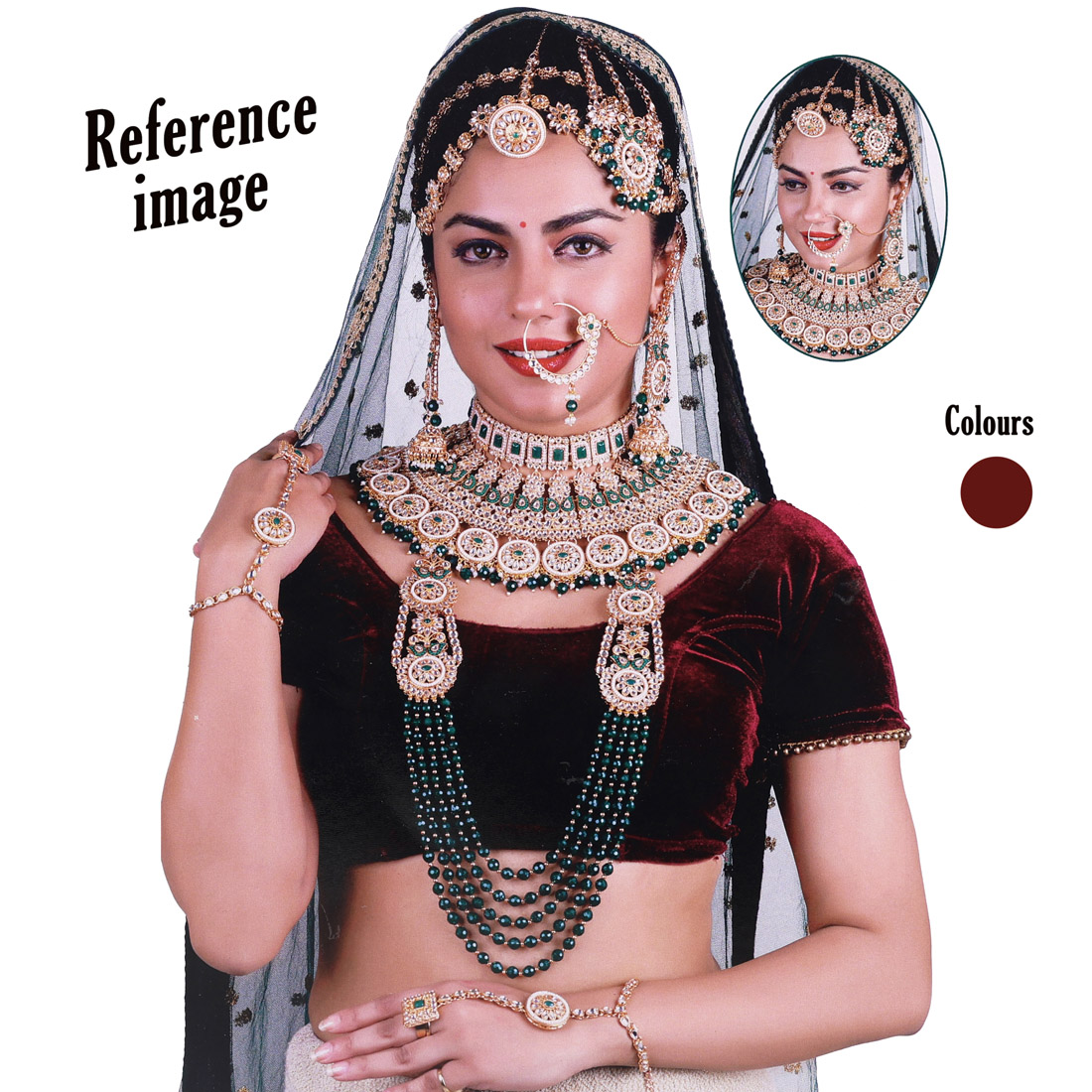 Maroon Color Kundan Dulhan Set